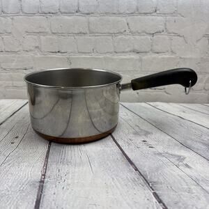 Revere Ware 4 Quart 1801 Copper Bottom Double Circle Pre 1968 Vintage Pot No Lid